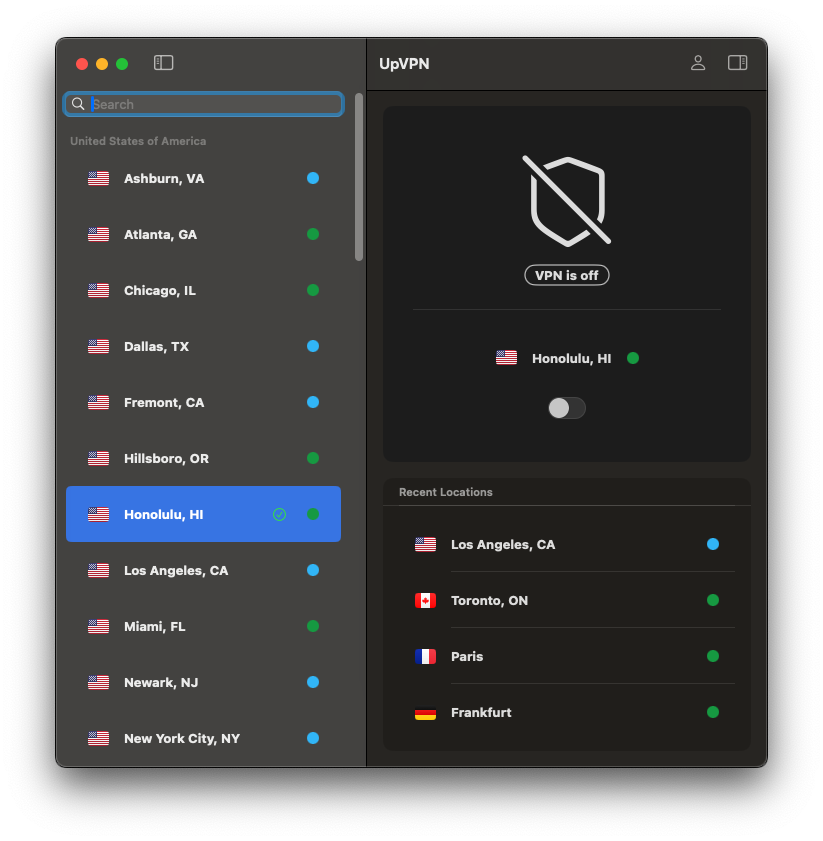 Serverless VPN Locations